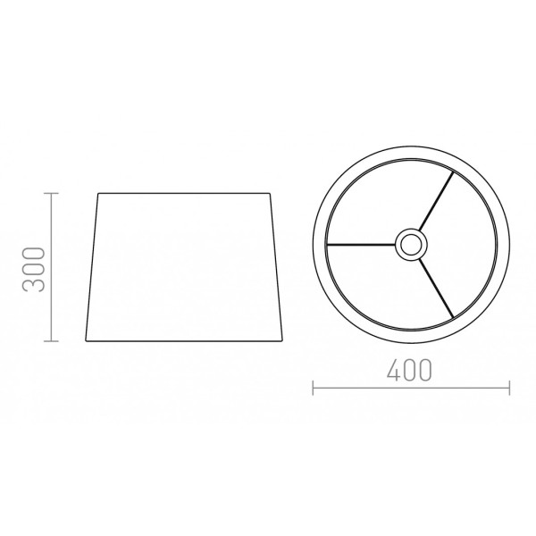 Abat-jour ASPRO 40/30 Polycoton noir/feuille de cuivre max. 23W