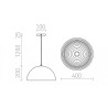 Suspension CARISSIMA 40 blanc mat/gris argent 230V LED E27 15W