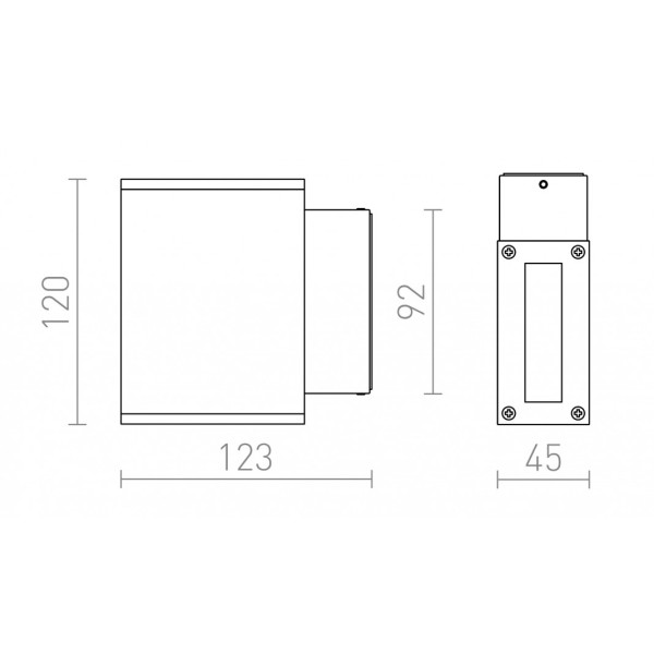 Luminaire mural extérieur DIXIE 4x12 gris argent 230V/700mA LED 2x3W 48° IP54 3000K