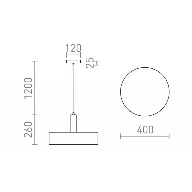 Luminaire suspendu GIULIA 40 noir/brun-or laiton 230V LED E27 30W