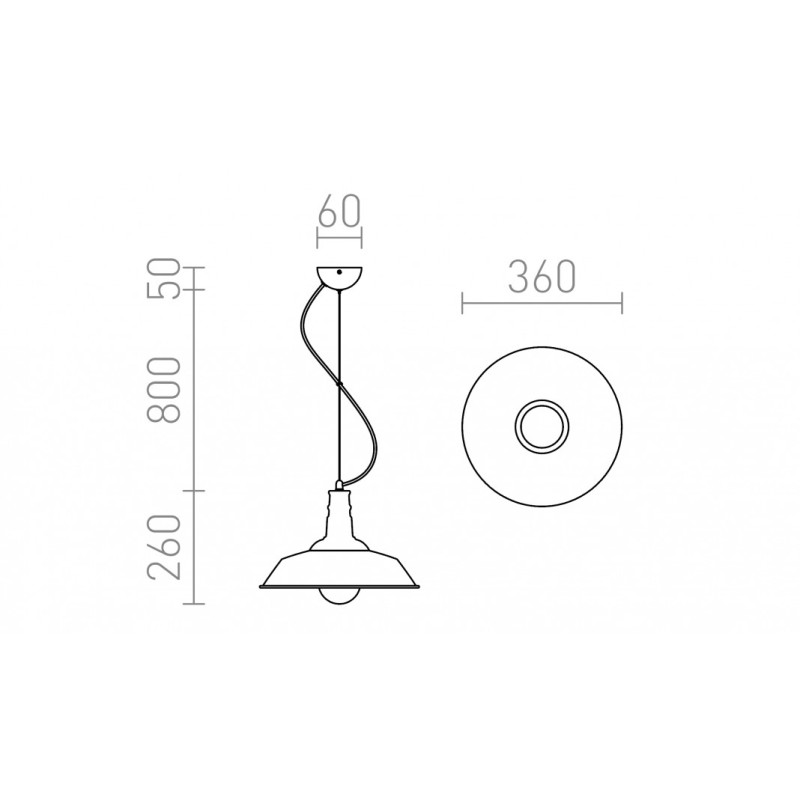 Luminaire suspendu GOLDIE 36 noir/blanc 230V LED E27 30W