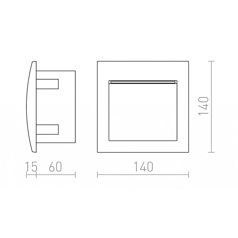 Applique LED encastrable GORDIQ M gris anthracite 230V LED 3W IP65 3000K