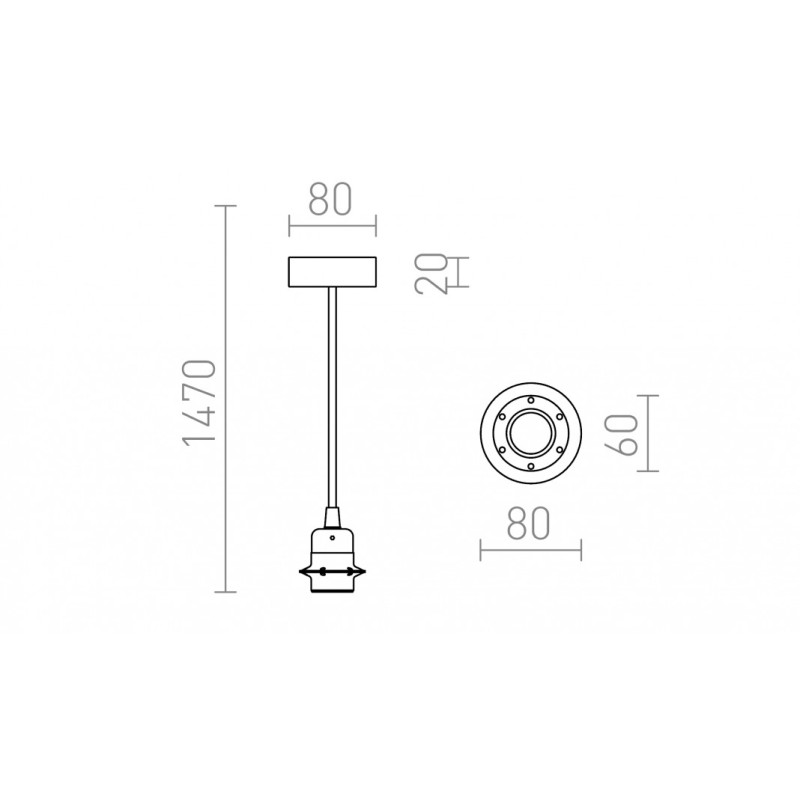 Ensemble de suspension HEX BB+NC+CM+CC1 230V LED E27 15W