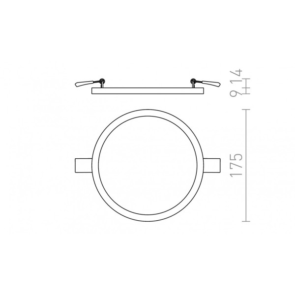 Luminaire HUE R 17 encastrable chrome noir 230V LED 18W 3000K