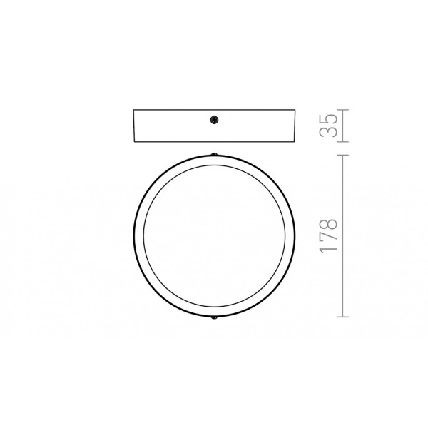 Plafonnier HUE R 17 nickel mat 230V LED 18W 3000K