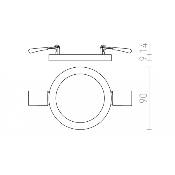 Luminaire HUE R 9 DIMM encastrable chrome noir 230V LED 6W 3000K