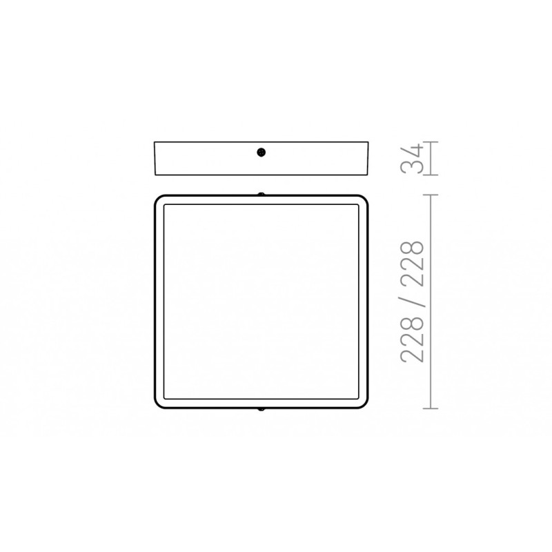 Plafonnier HUE SQ 22 chrome noir 230V LED 24W 3000K