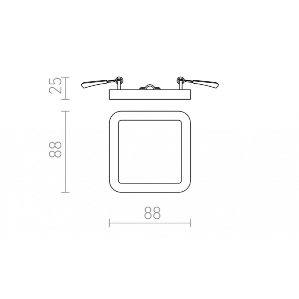 Luminaire HUE SQ 9 encastrable chrome noir 230V LED 6W 3000K