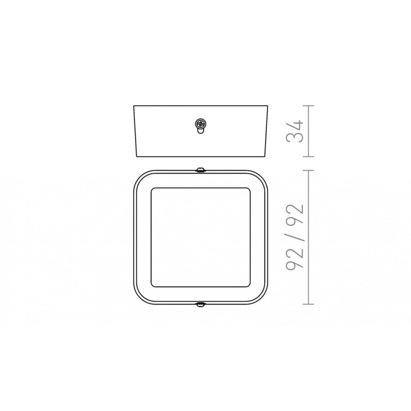 Plafonnier HUE SQ 9 chrome noir 230V LED 6W 3000K