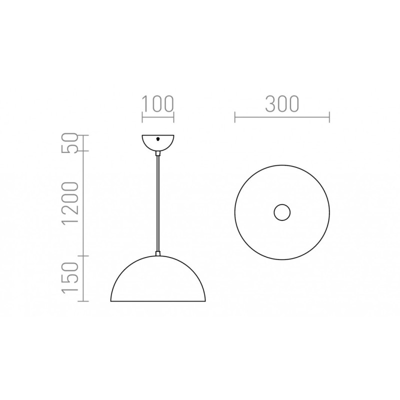 Suspension MONROE 30 cuivre 230V LED E27 11W