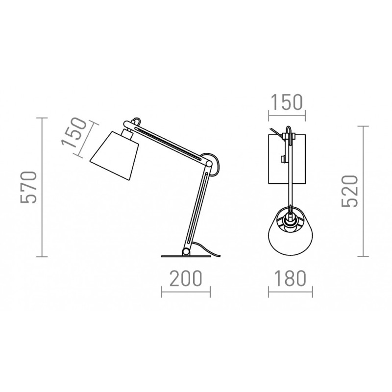 Lampe de table NIZZA table Polycoton noir/bois 230V LED E14 7W