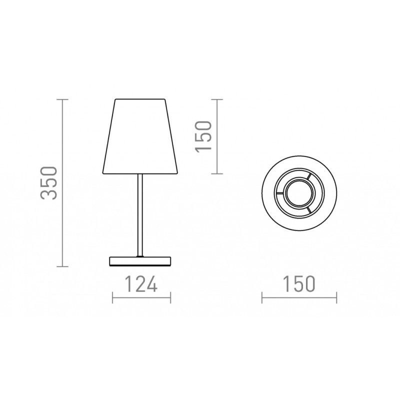 Lampe de table NYC/CONNY 15/15 table Polycoton blanc/nickel 230V LED E27 11W