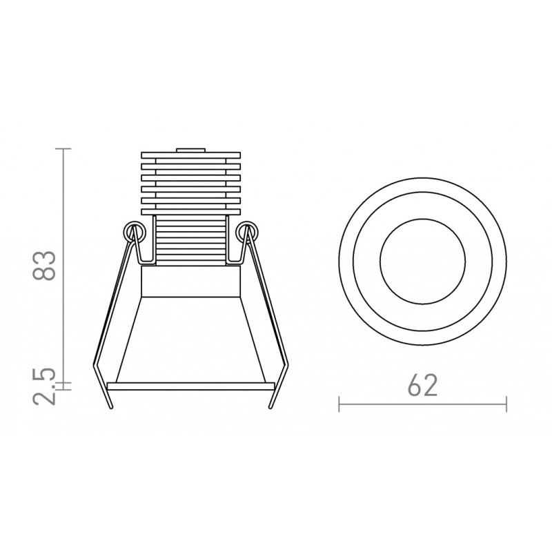 Luminaire LED encastrable OWEN DIMM encastrable noir 230V LED 7W 45° IP54 3000K - 1800K