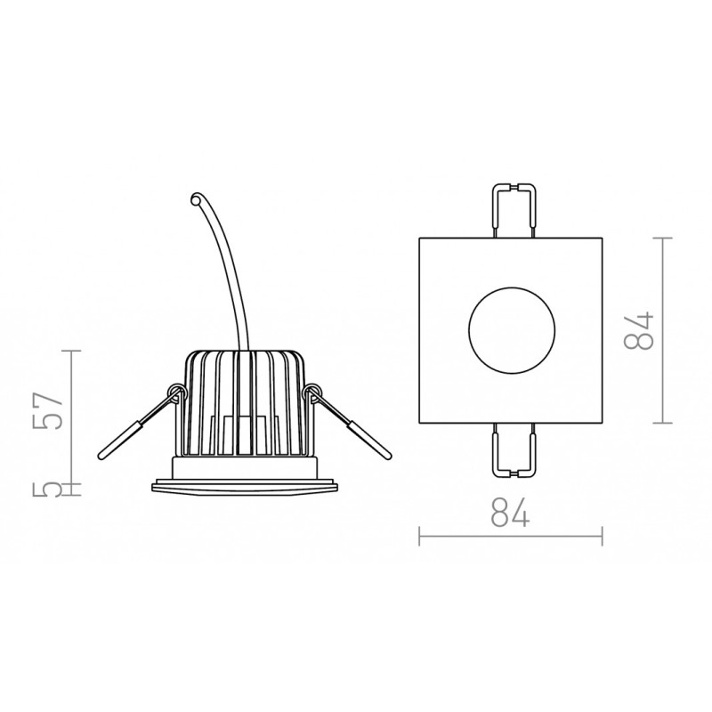 LED encastrable WATERBOY SQ nickel mat 230V LED 10W 40° IP65 3000K