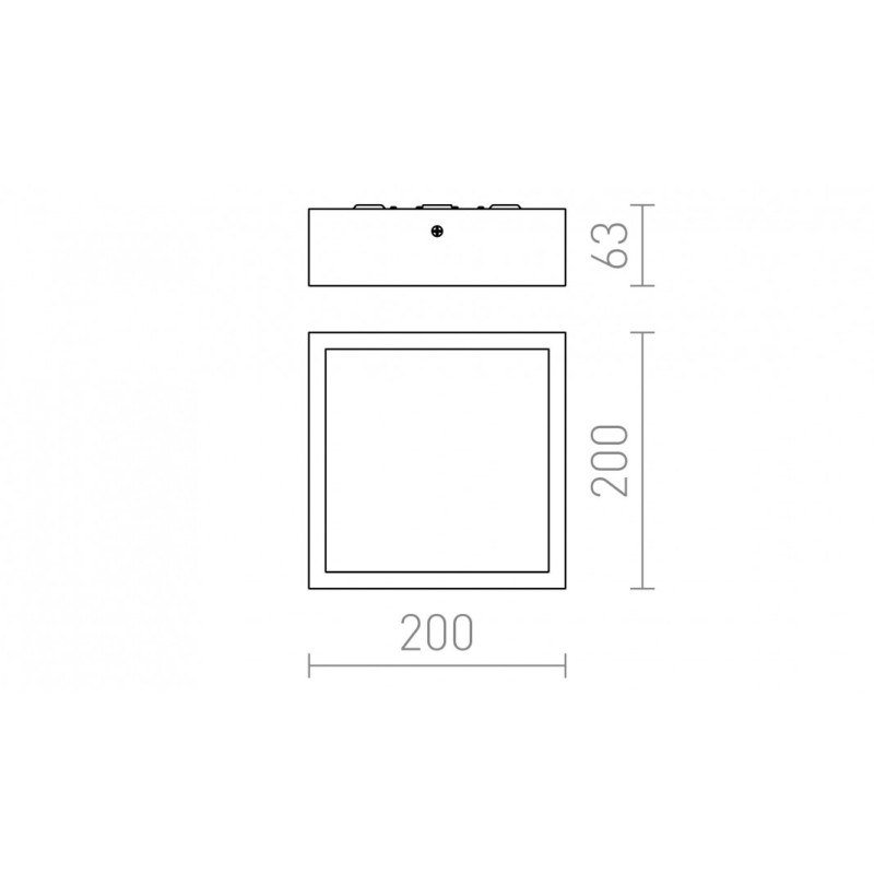 Plafonnier LED STRUCTURAL LED 20x20 montage en surface aluminium brossé 230V LED 12W 3000K