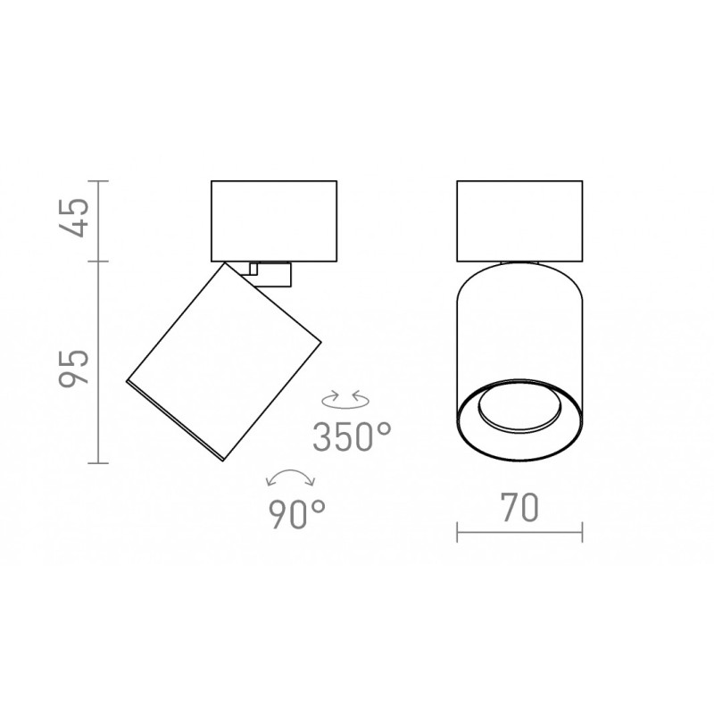 Cylindre plafonnier DARIO plafonnier laiton brossé 230V LED GU10 9W