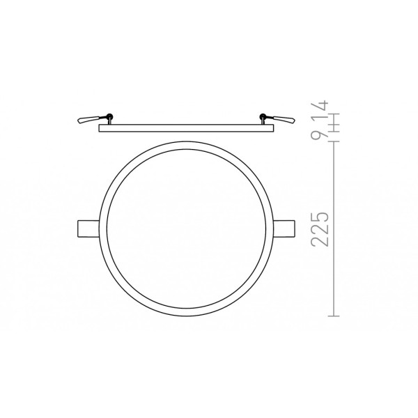 Plafonnier encastrable HUE R 22 DIMM encastrable chrome 230V LED 24W 3000K