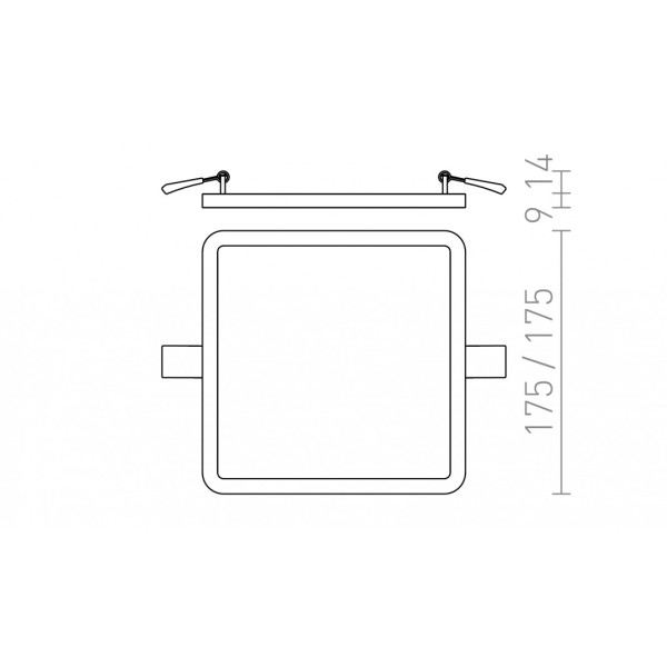 Plafonnier encastrable HUE SQ 17 DIMM encastrable nickel mat 230V LED 18W 3000K