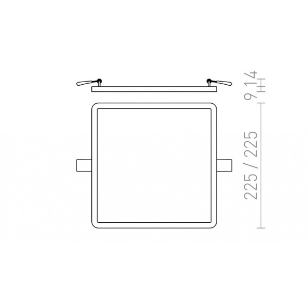 Plafonnier encastrable HUE SQ 22 DIMM encastrable imitation hêtre 230V LED 24W 3000K