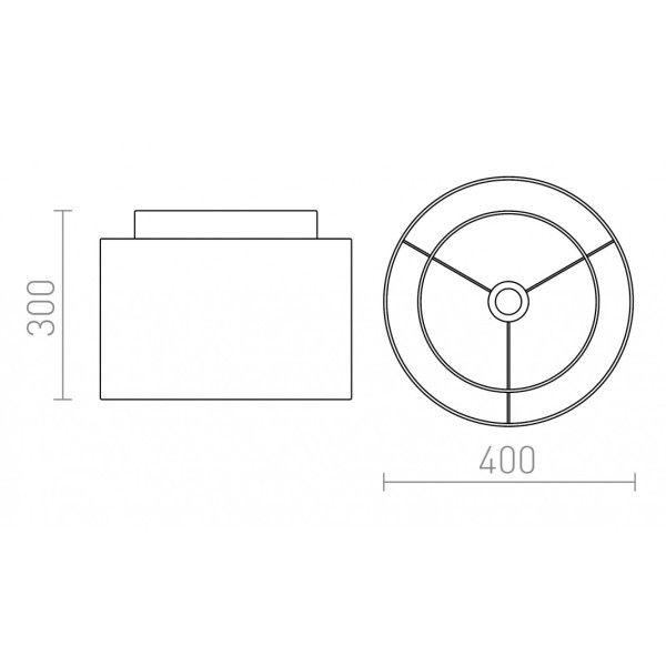 Abat-jour DOUBLE 40/30 Polycoton blanc/PVC blanc max. 23W